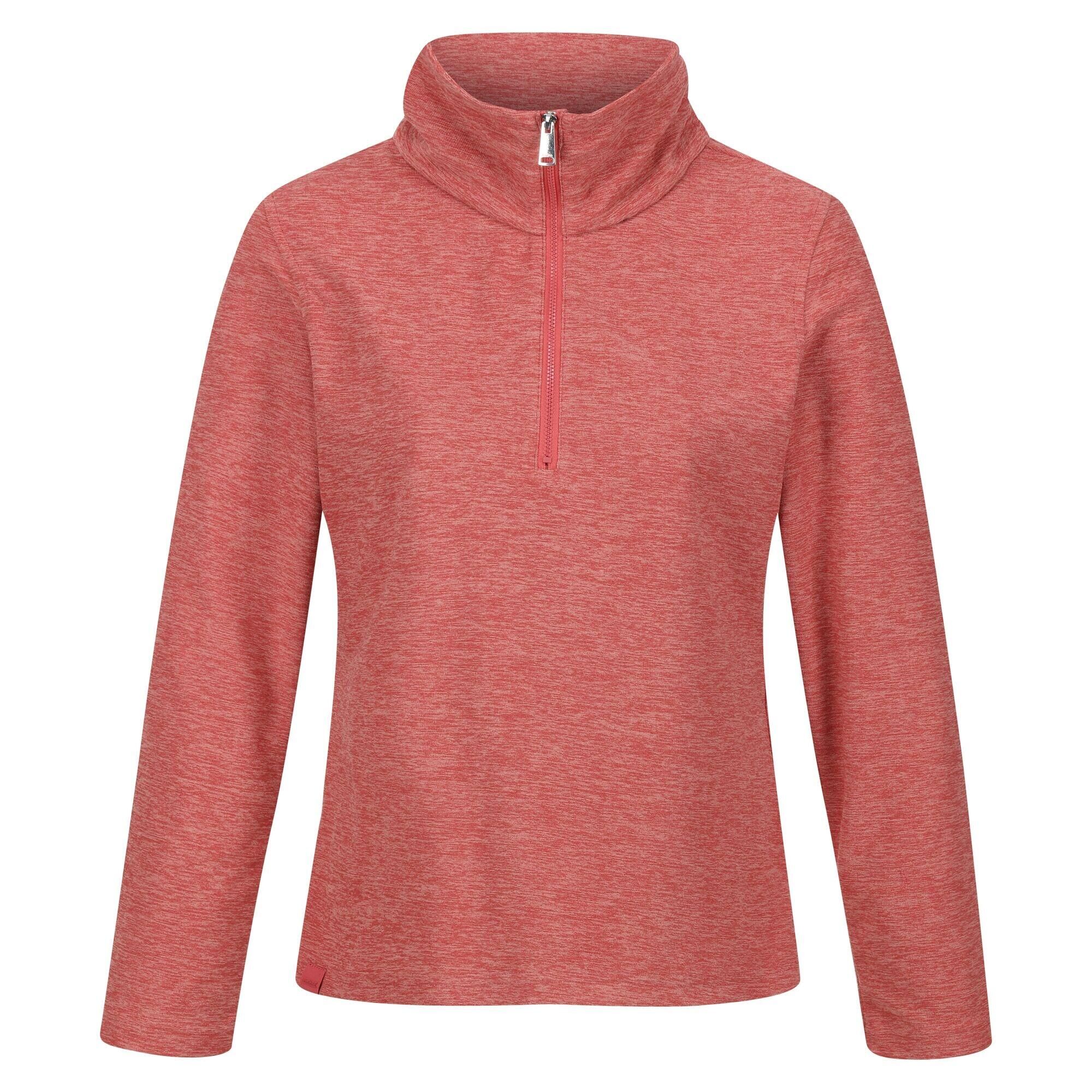 REGATTA Womens/Ladies Kizmit Marl Half Zip Fleece Top (Mineral Red Marl)