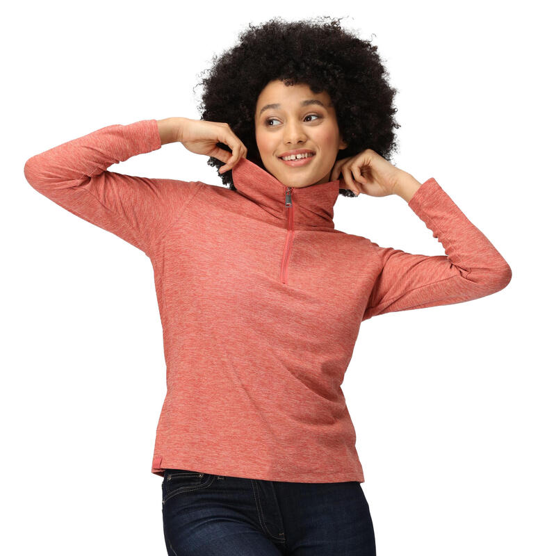 Dames Kizmit Marl Half Zip Fleece Top (Mineraal Rood Mergel)