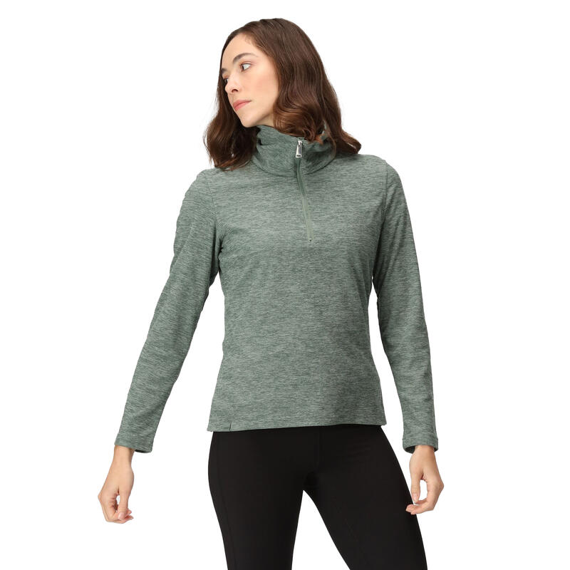 Forro Polar Kizmit Jaspeado para Mujer Verde Bosque Oscuro Jaspeada