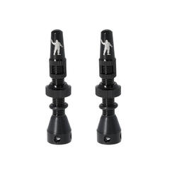 Paire de valves tubeless Presta 40mm capuchons intégrés avec démonte-obus MICHE