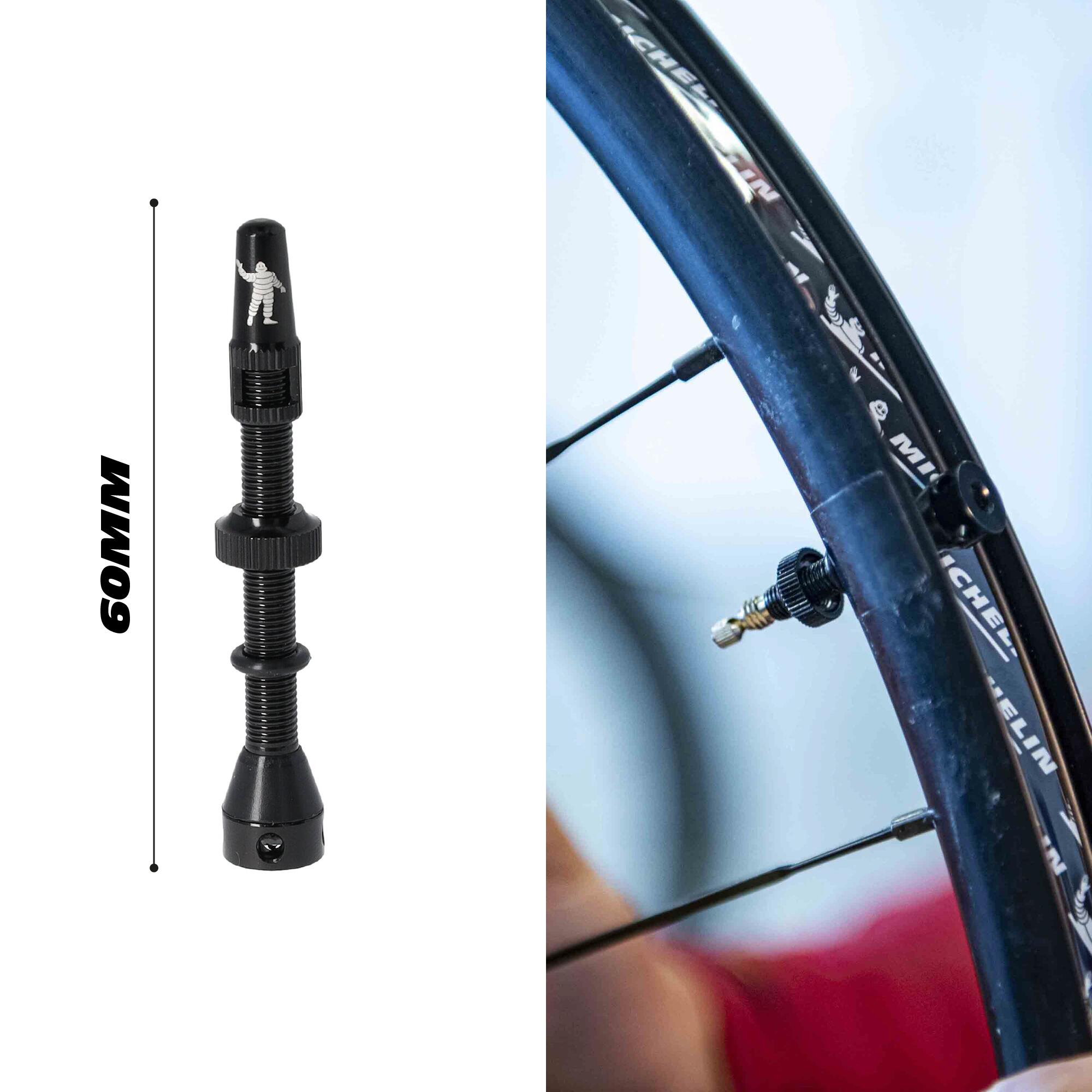 Paire de valves tubeless Presta 60mm Démonte-obus et capuchons intégrés MICHELIN 3/5