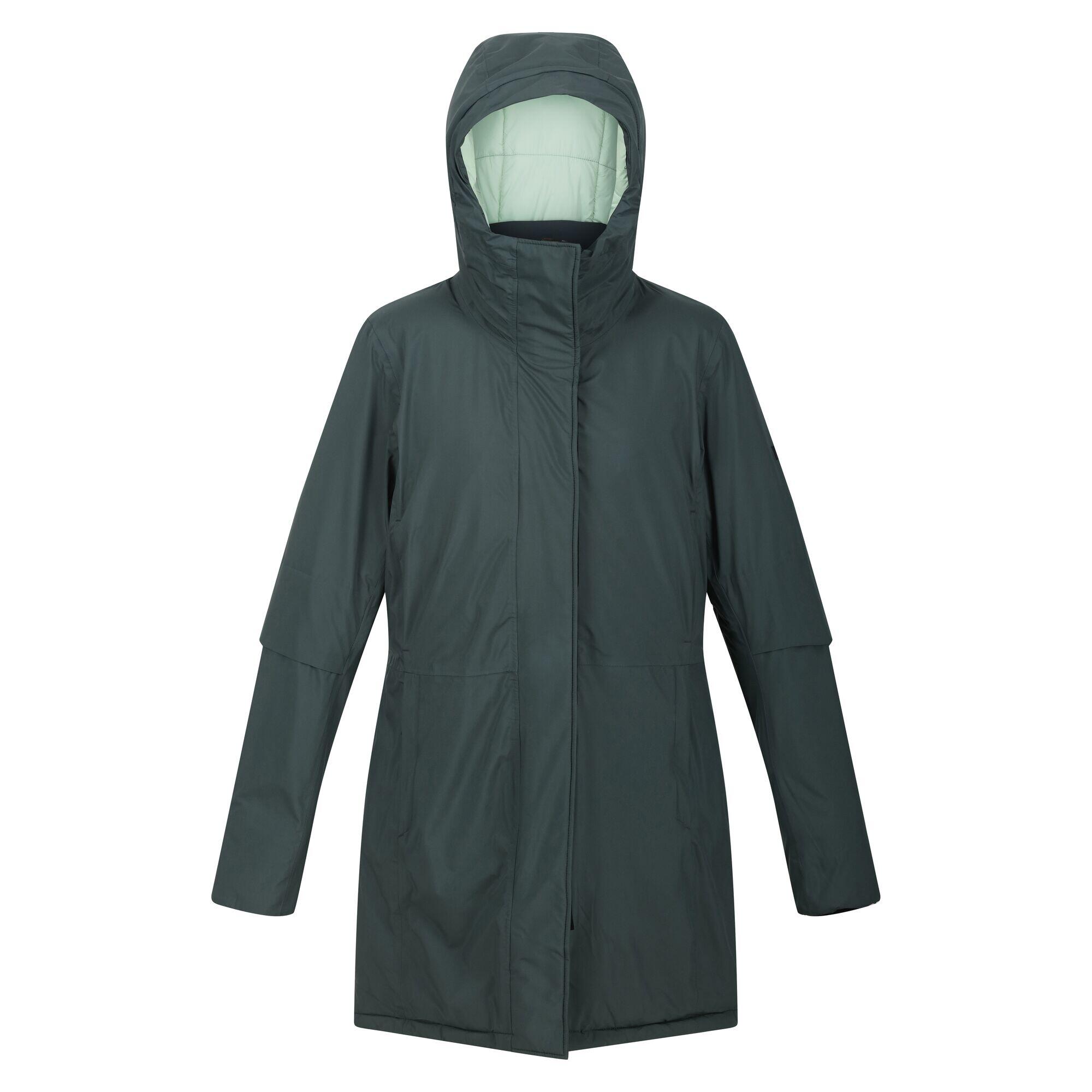 YEWBANK Women's waterproof jacket (Dark green / Mint)