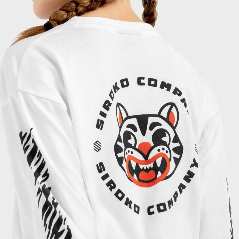 Camiseta algodón manga larga niña lifestyle Niños y Niñas Jaguar-G Blanco