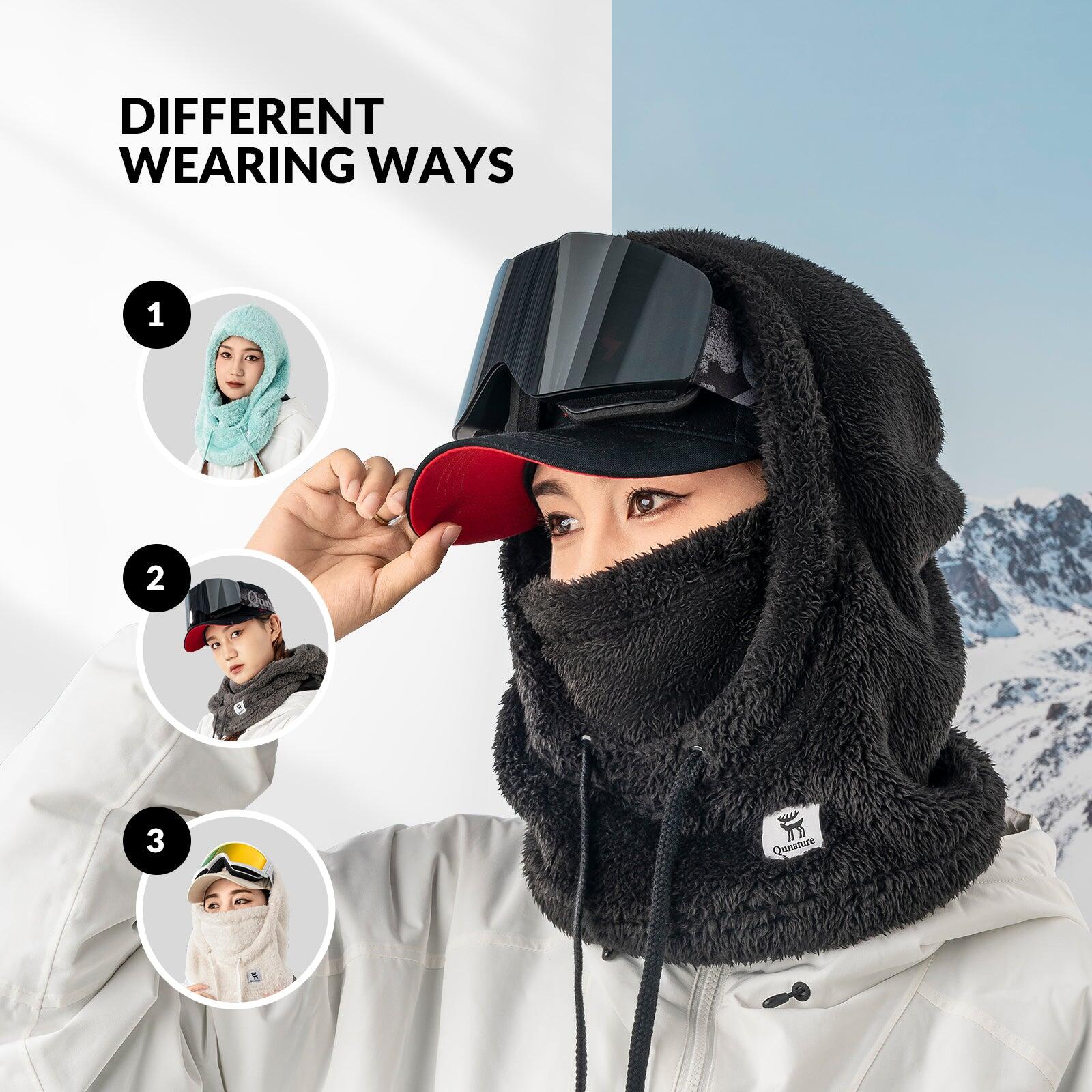 Cagoule Polaire QUNATURE Thermique Cache col Épais Unisex Taille L Noir 4/6