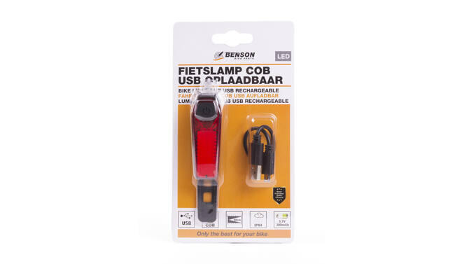 Fahrradlicht Rücklicht Rot – COB-LED – 80 Lumen – über USB aufladbar 3/4