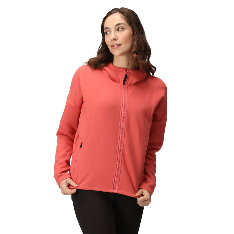 Sudadera con Cremallera Rossall para Mujer Rojo Mineral