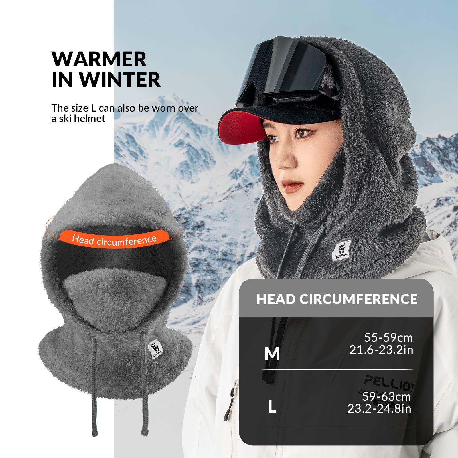 Cagoule Polaire QUNATURE Thermique Cache col Épais Unisex Taille L Gris foncé 5/6