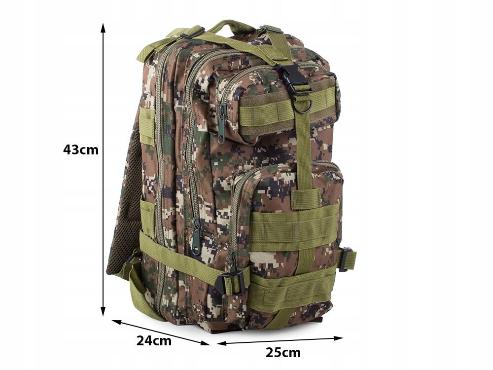 Sac à Dos Tactique 30L Camouflage – Randonnée Survie Voyage – Nylon Vert