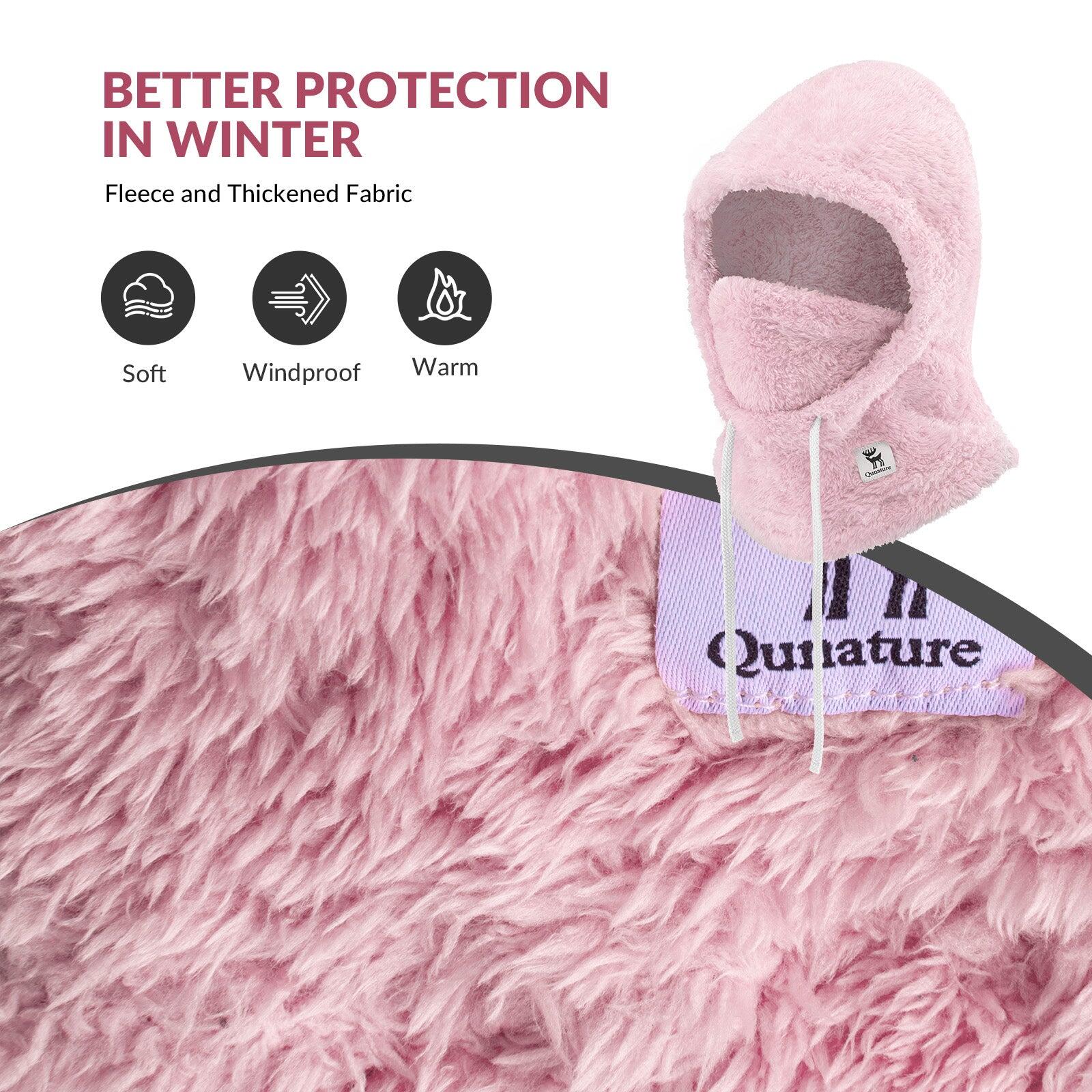 Cagoule Polaire QUNATURE Thermique Cache col Épais Unisex Taille M Rose 2/6