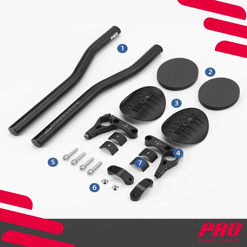 Ghidon Aero Triathlon Ø31.1/32.5 - Negru pentru bicicletă de șosea