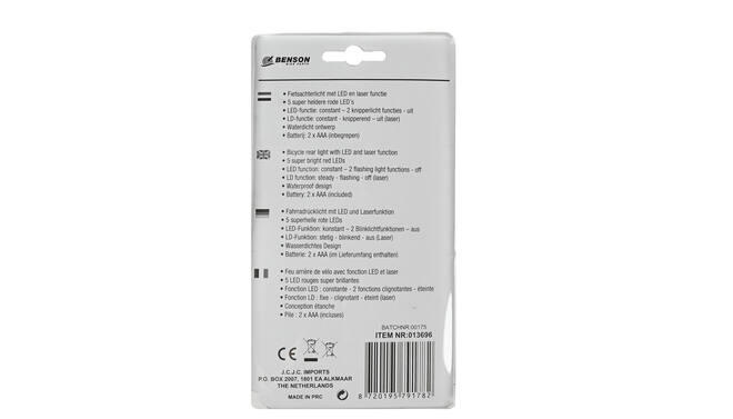 Fiets Achterlicht - 5 LED met Laser Fietsverlichting 5/5