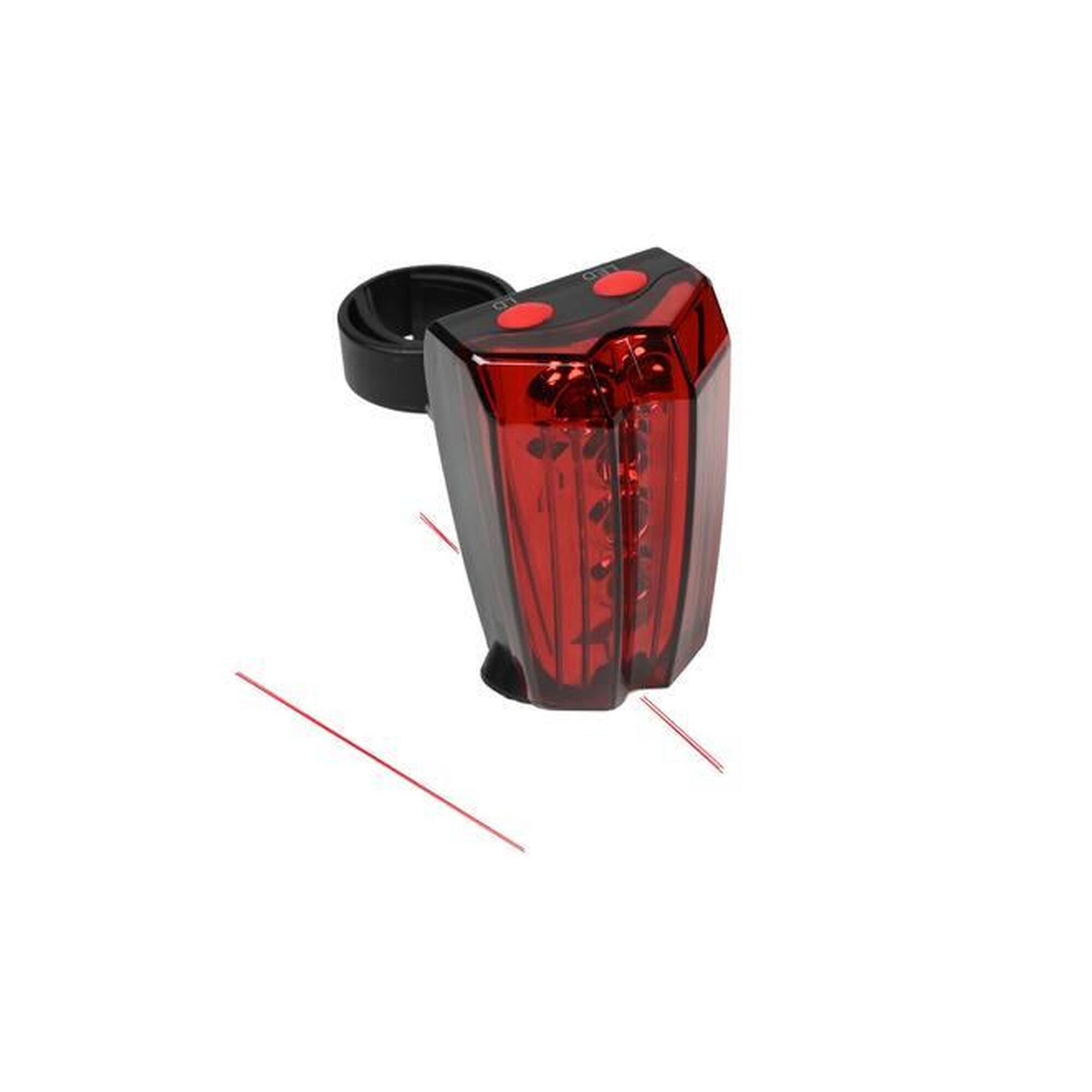Benson - Feu Arrière De Vélo - 5 Led Avec Lumière Laser - Éclairage Vélo - Rouge - Taille Unique - Decathlon