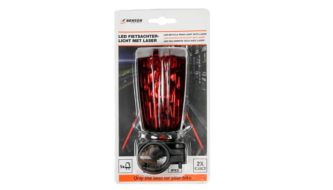 Fiets Achterlicht - 5 LED met Laser Fietsverlichting 4/5