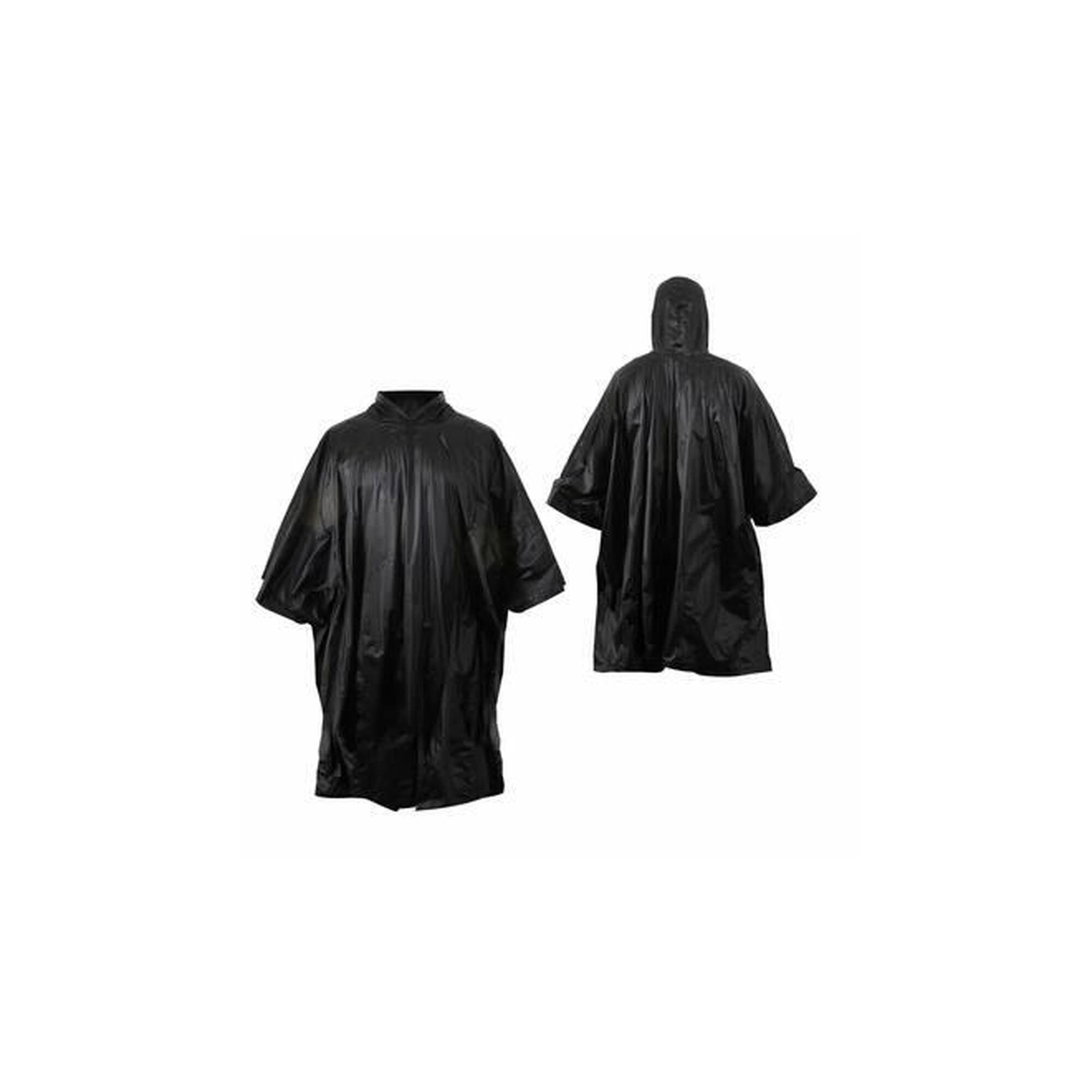 Benson - Poncho De Pluie Noir Avec Capuche - Imperméable Taille Universelle - Poncho - Noir - No Size - Decathlon