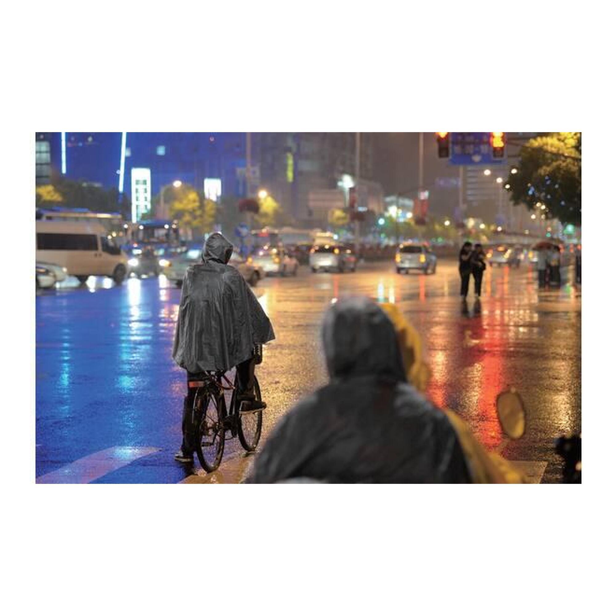 Poncho de ploaie negru cu glugă - Mărime universală