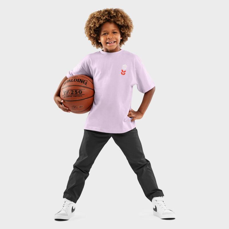 Kinderen Lifestyle Katoenen T-shirt met korte mouwen jongens Lully SIROKO Paars