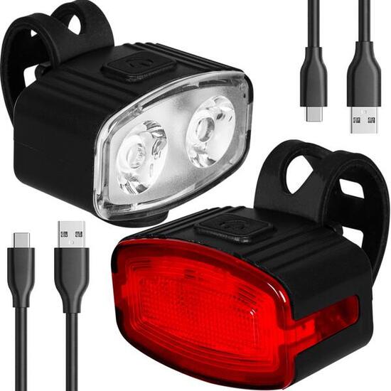 Set di luci per bici anteriore e posteriore Vayox VA0155 200 lm bianco e rosso