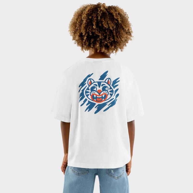 Camiseta algodón manga corta niño lifestyle Niños y Niñas Kitty Blanco