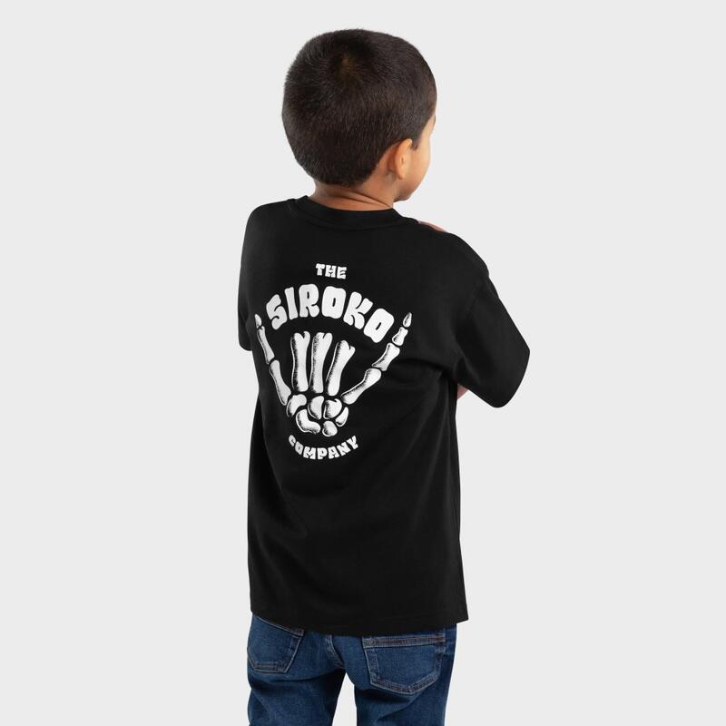 T-shirt coton manches courtes garçon Lifestyle Enfants Skeleton Noir