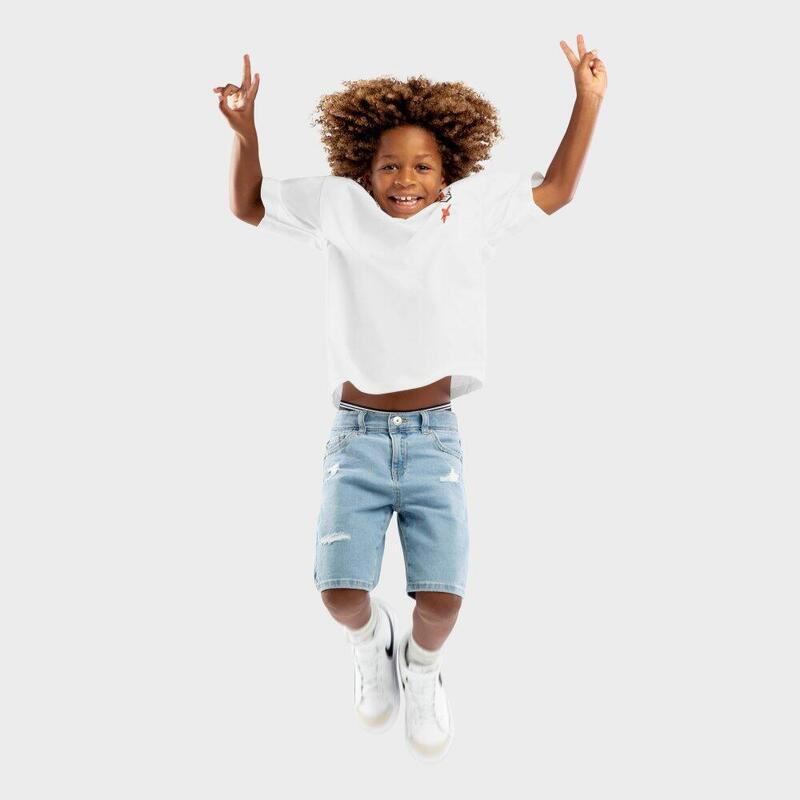 T-shirt coton manches courtes garçon Lifestyle Enfants Joy Blanc