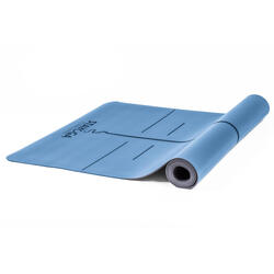 Esterilla de Yoga PU Pro Azul - Líneas Posicionamiento y Alineación Orgánico