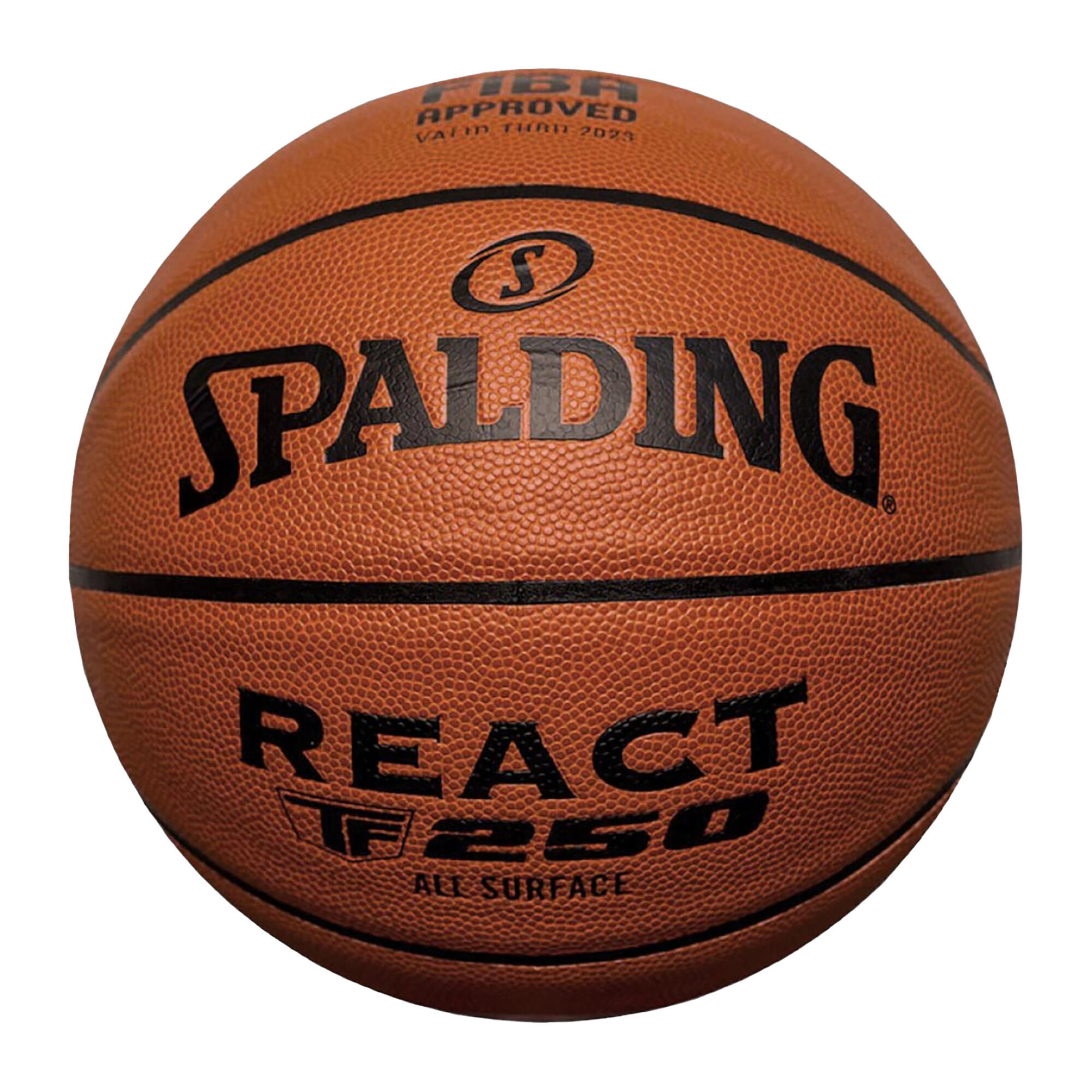 Pallone da basket Spalding TF-250 React Logo FIBA arancione taglia 7 4/5