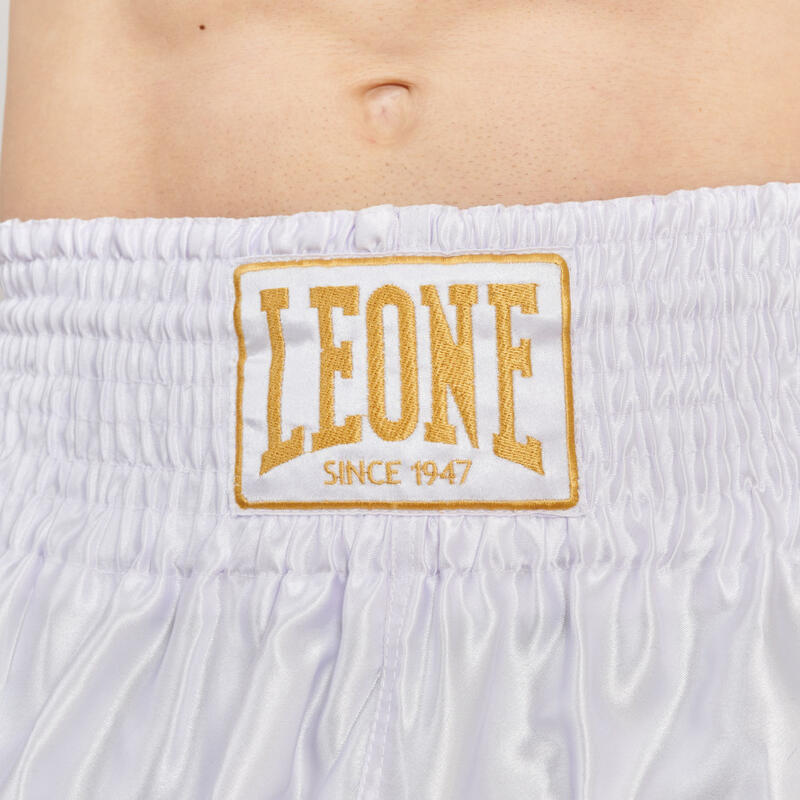 Pantalón corto Short Adulto Kick Boxing Muay Thai Leone 1947 BASIC 2 blanco