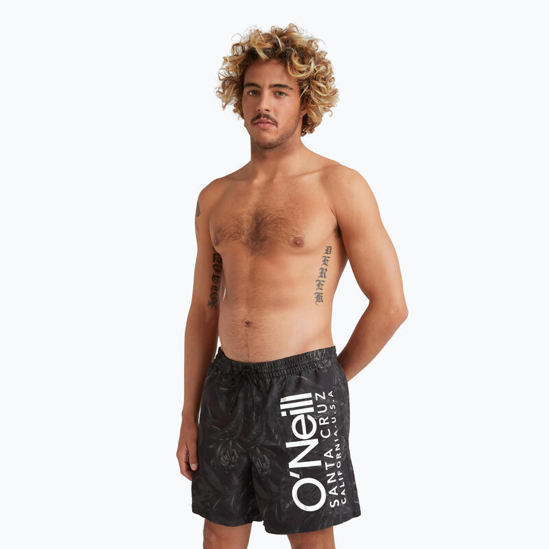 Cali Floral 16'' Swim Shorts férfi fürdőnadrág - fekete