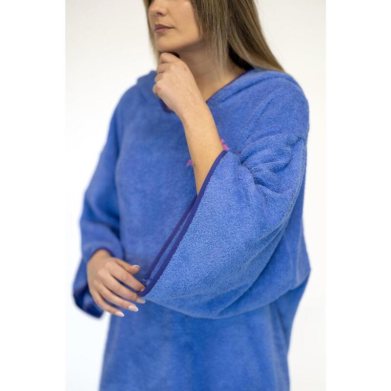 Lila Surf-Poncho – Einheitsgröße – mit Ärmeln