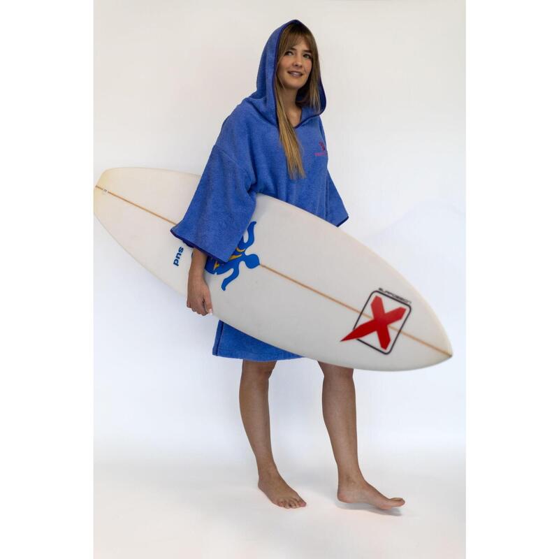 Poncho Surf | Lila |100% Baumwolle| Einheitsgröße | mit Ärmeln