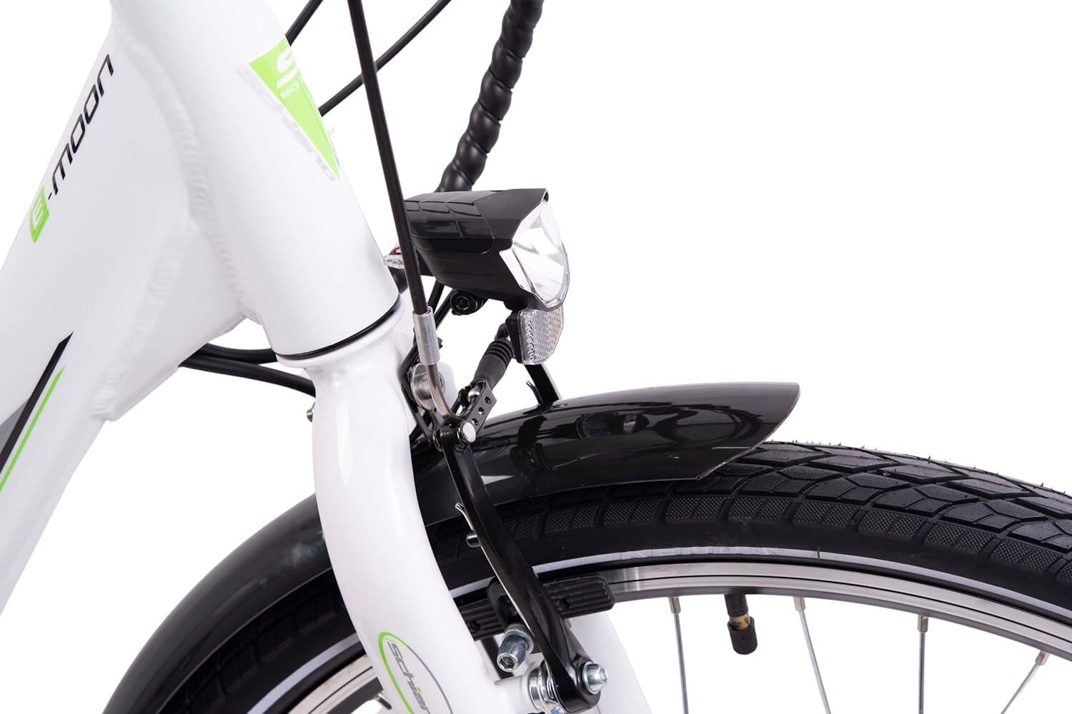 E-Moon 26" bicicletta elettrica, per adulti, telaio in alluminio, cambio Shimano 3/6
