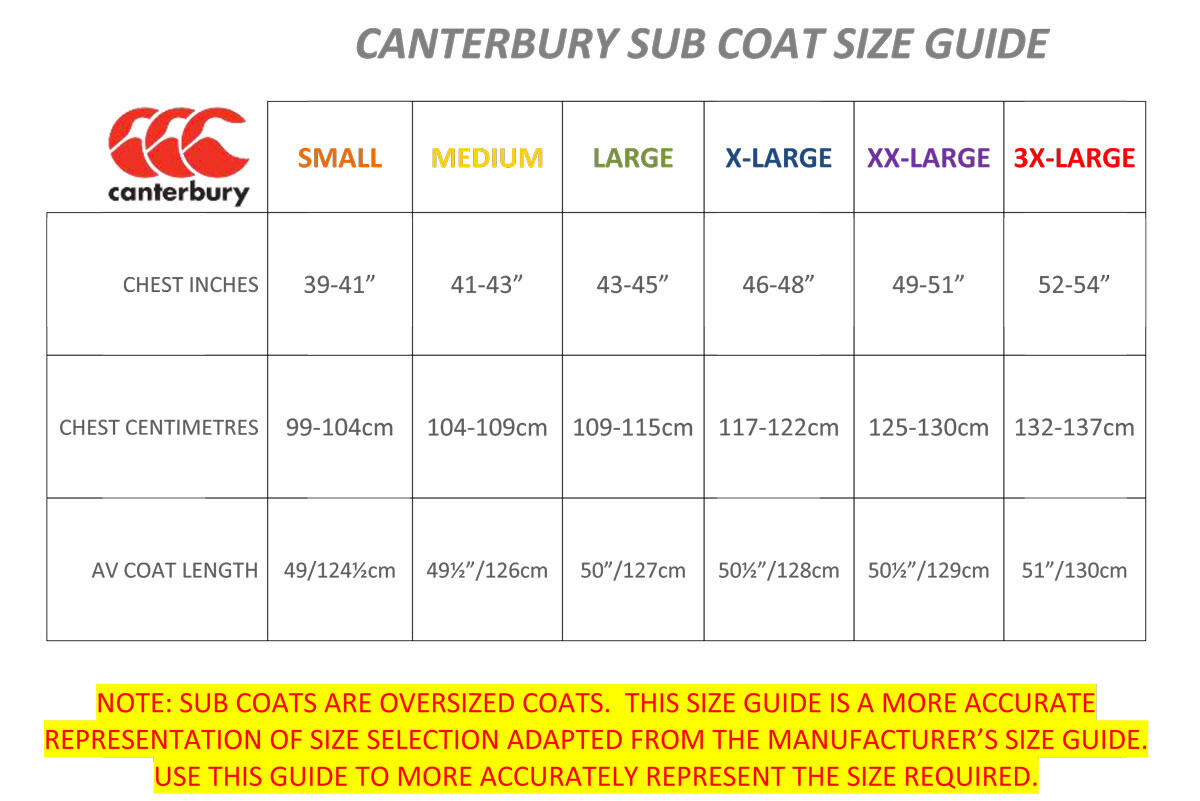 Canterbury Long Full Zip Rain Resistant Insulated Sub Coat 7/7