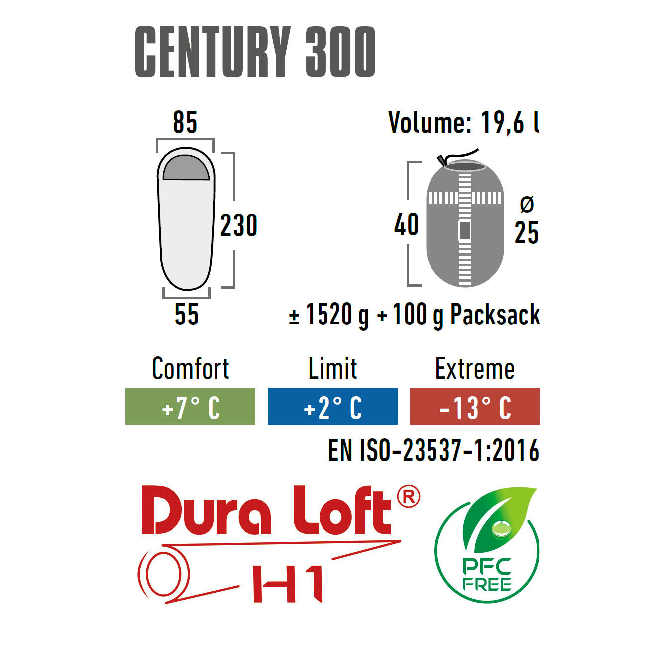 Śpiwór turystyczny High Peak Century 300 4/7