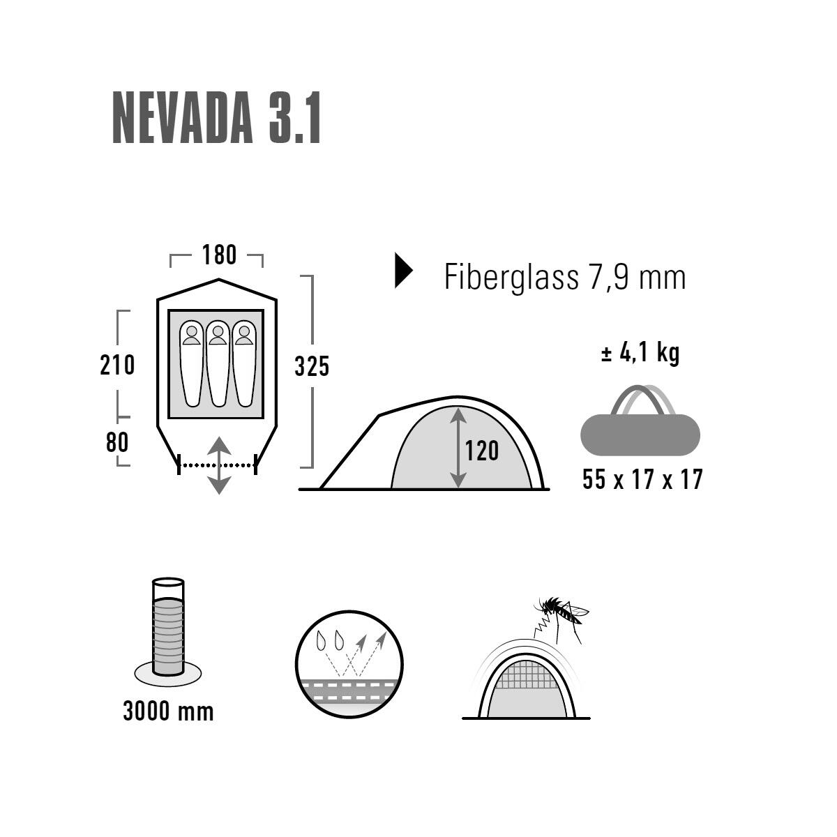 Tenda a cupola Nevada 2 3 4 persone Campeggio trekking igloo vestibolo 4/8