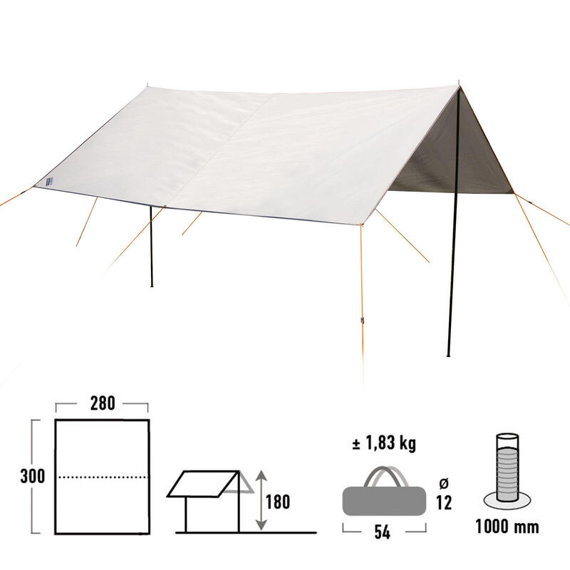 Capri 3.0 Tarp voile solaire camping auvent bâche protection UV80 3 m