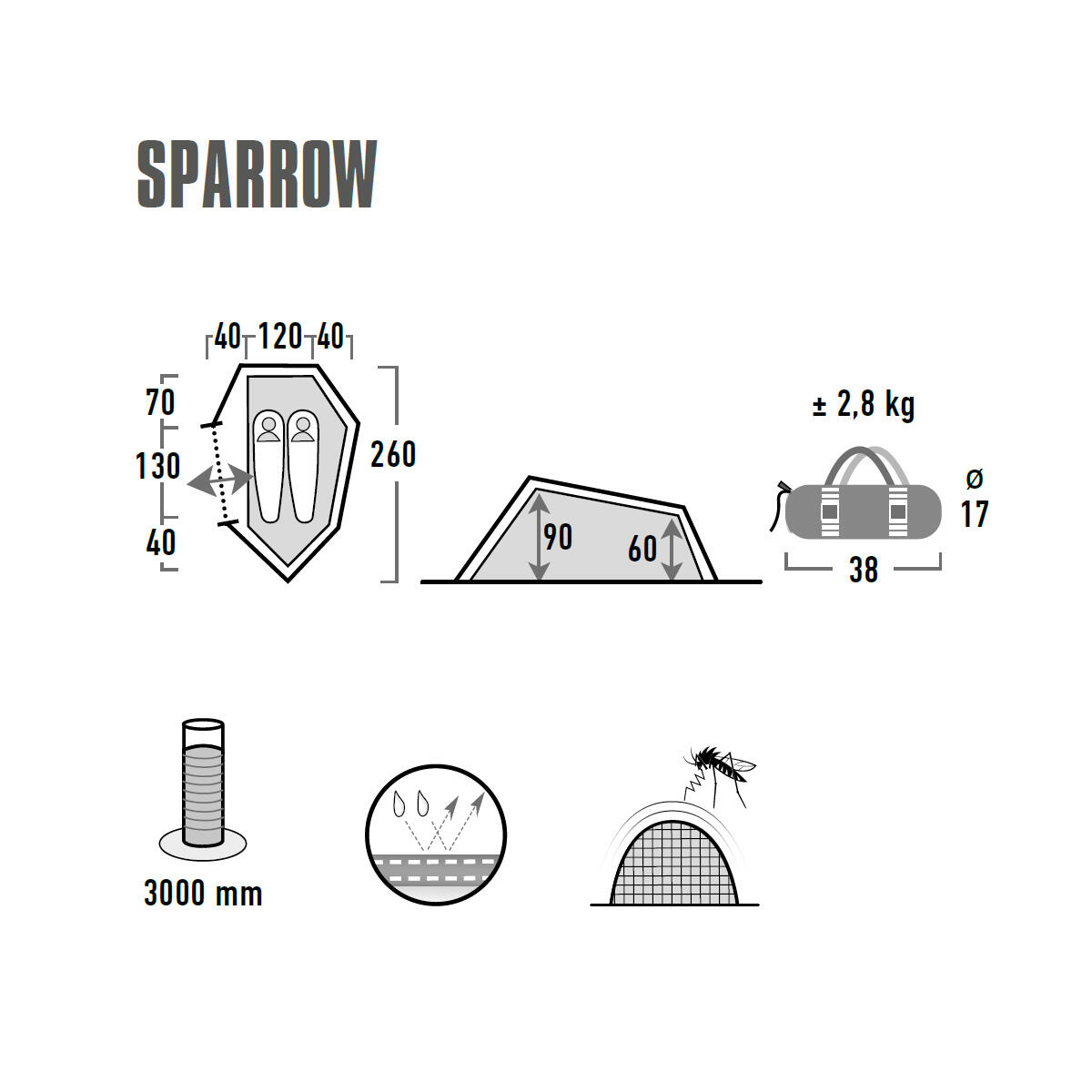 Tente Sparrow 1-2 personnes pour vélo une personne de trekking 2,8 kg 4/7