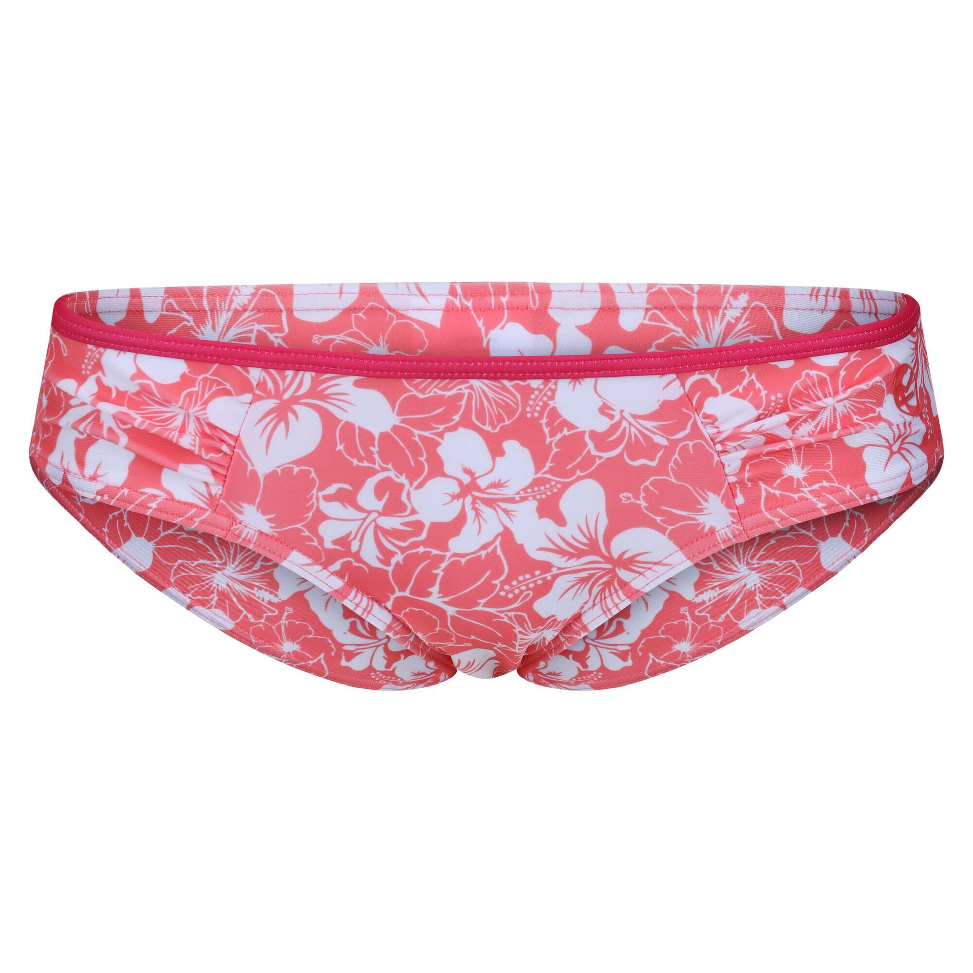 Womens/Ladies Aceana Hibiscus Bikini Bottoms (Peach Bloom) 1/5