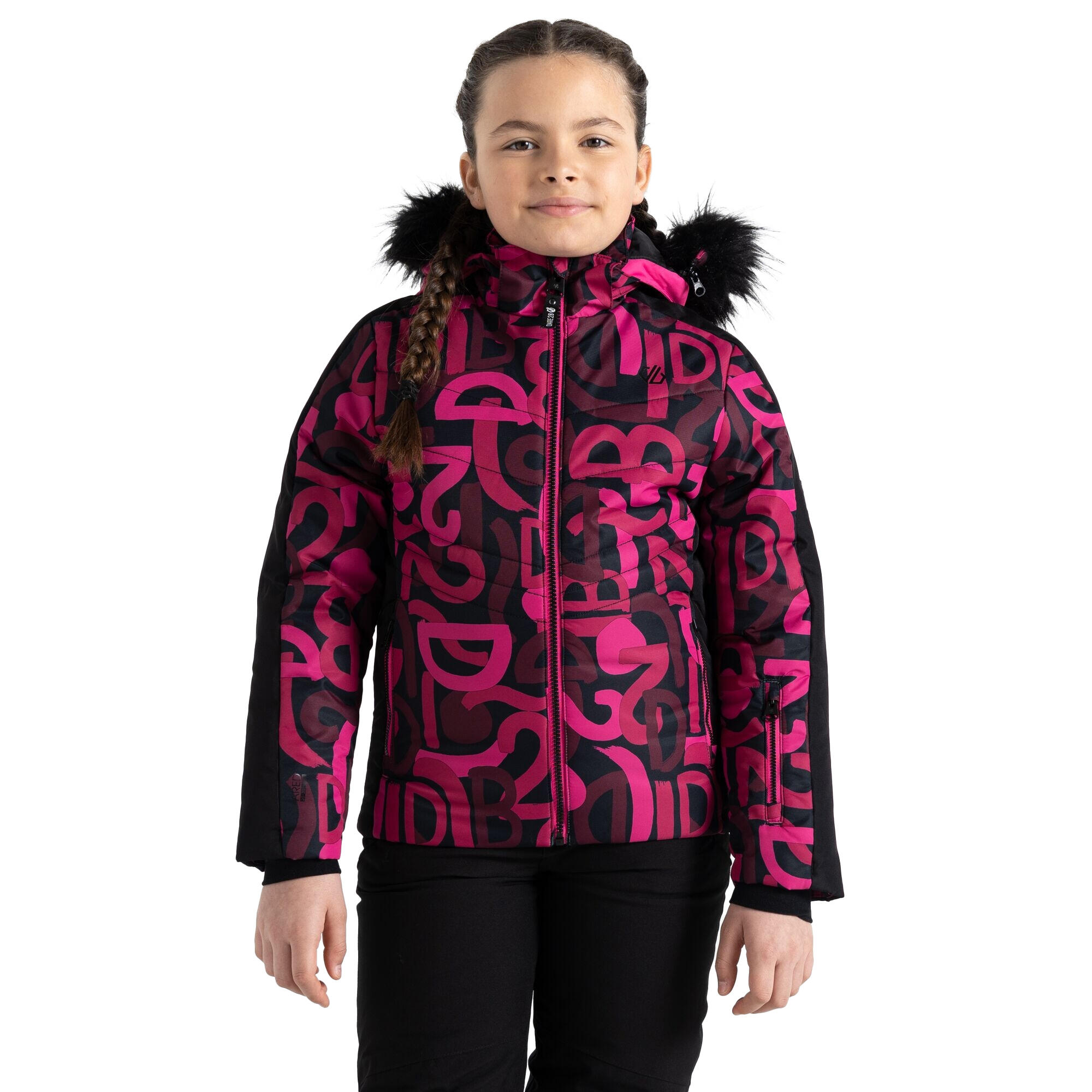 Girls Ding Graffiti Ski Jacket (Pure Pink/Black) 4/5