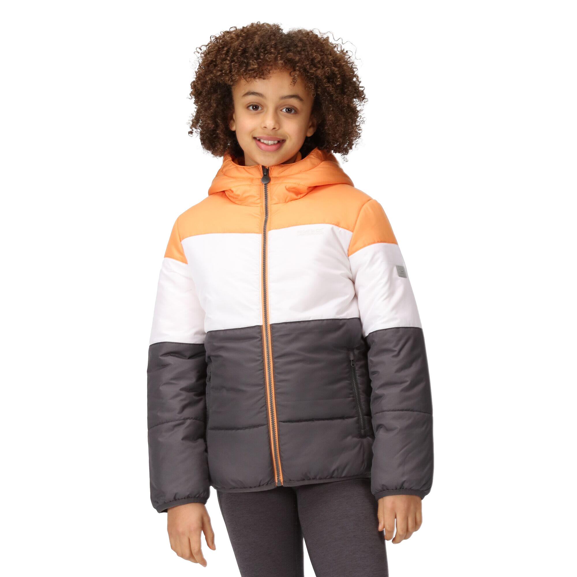 Childrens/Kids Lofthouse VII Terrain Print Padded Jacket (Apricot Crush/White) 4/5