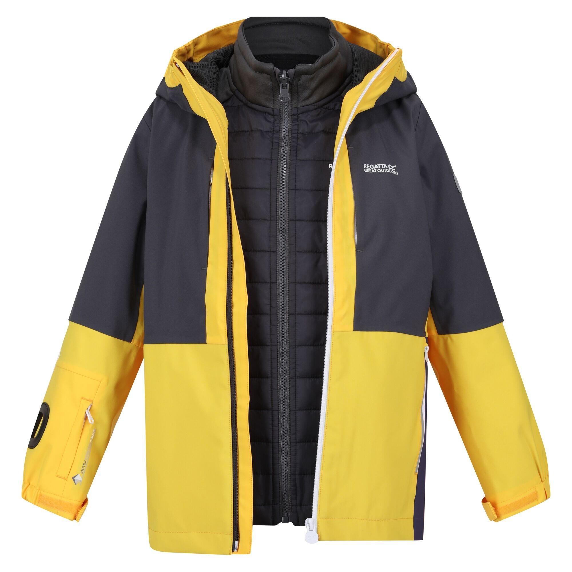 REGATTA Childrens/Kids Hydrate VIII 3 in 1 Waterproof Jacket (California Yellow/Seal