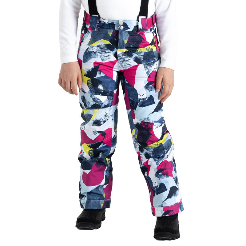 Pantalones de Esquí Pow Diseño Abstracto para Niños/Niñas Azul Tranquilo