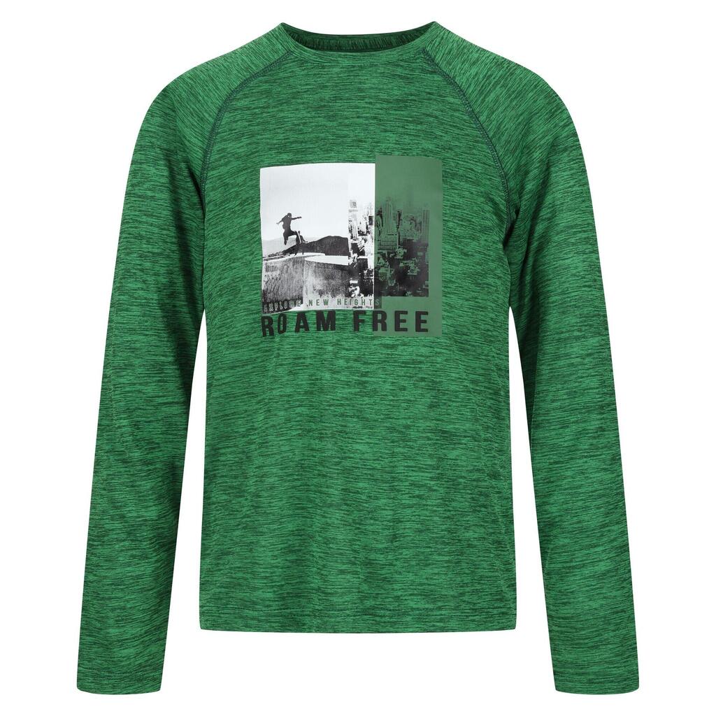 Childrens/Kids Burnlee Roam Free Graphic Print Marl TShirt (Field Green)