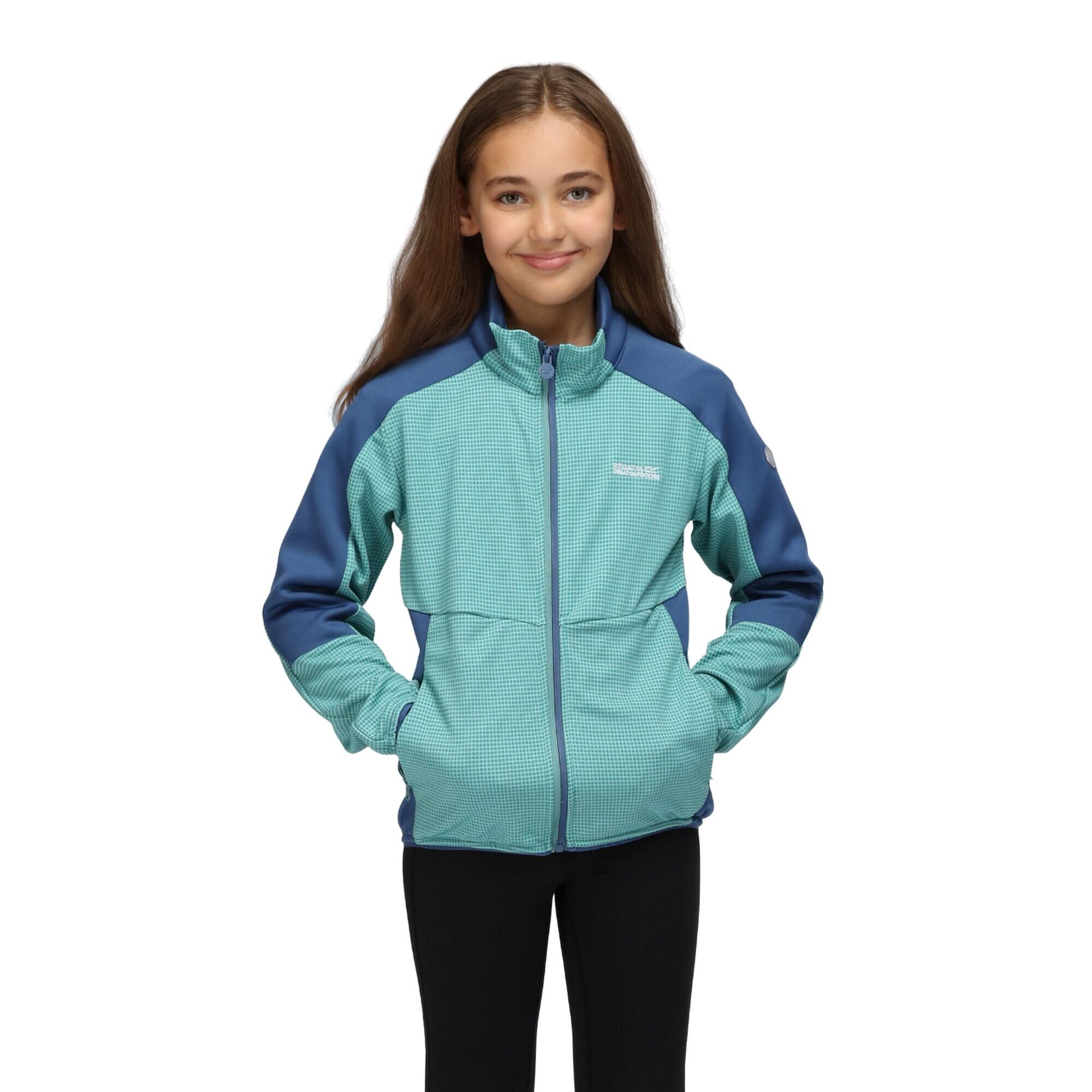 Childrens/Kids Highton II Fleece Jacket (Bristol Blue/Dusty Denim) 3/5