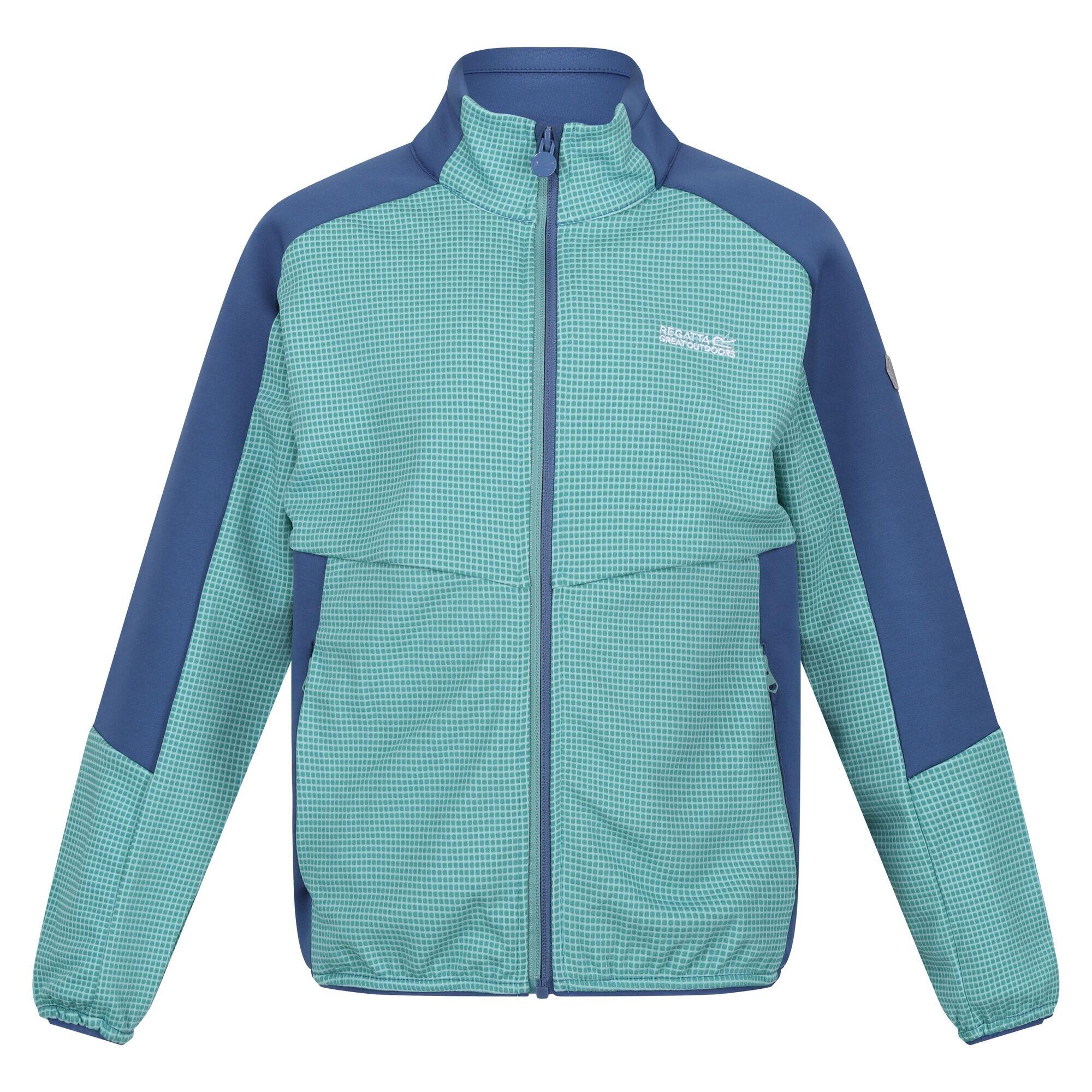 HIGHTON Children's fleece jacket (Jade blue / Denim)