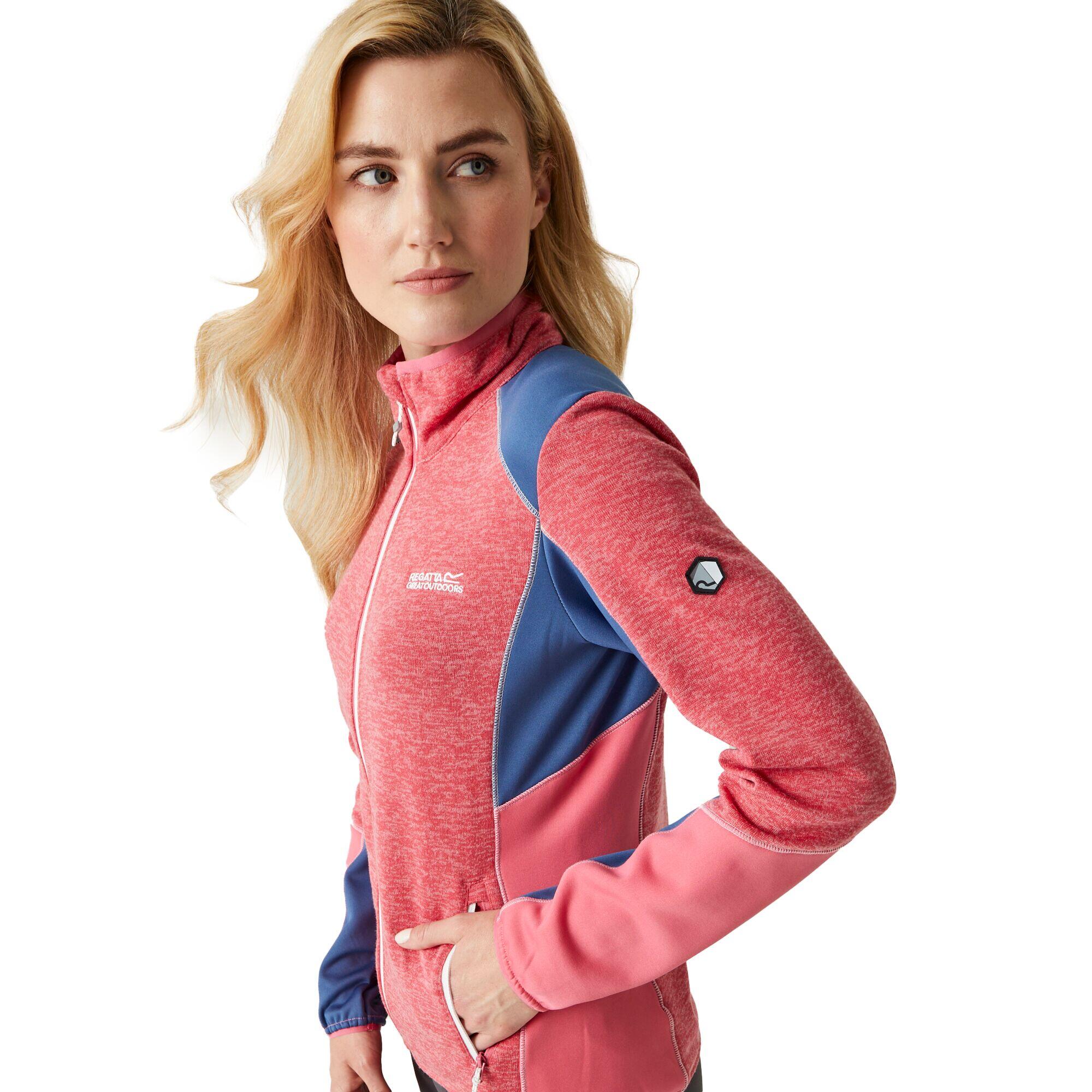 Womens/Ladies Lindalla V Marl Full Zip Fleece Jacket (Fruit /Dusty Denim) 4/5
