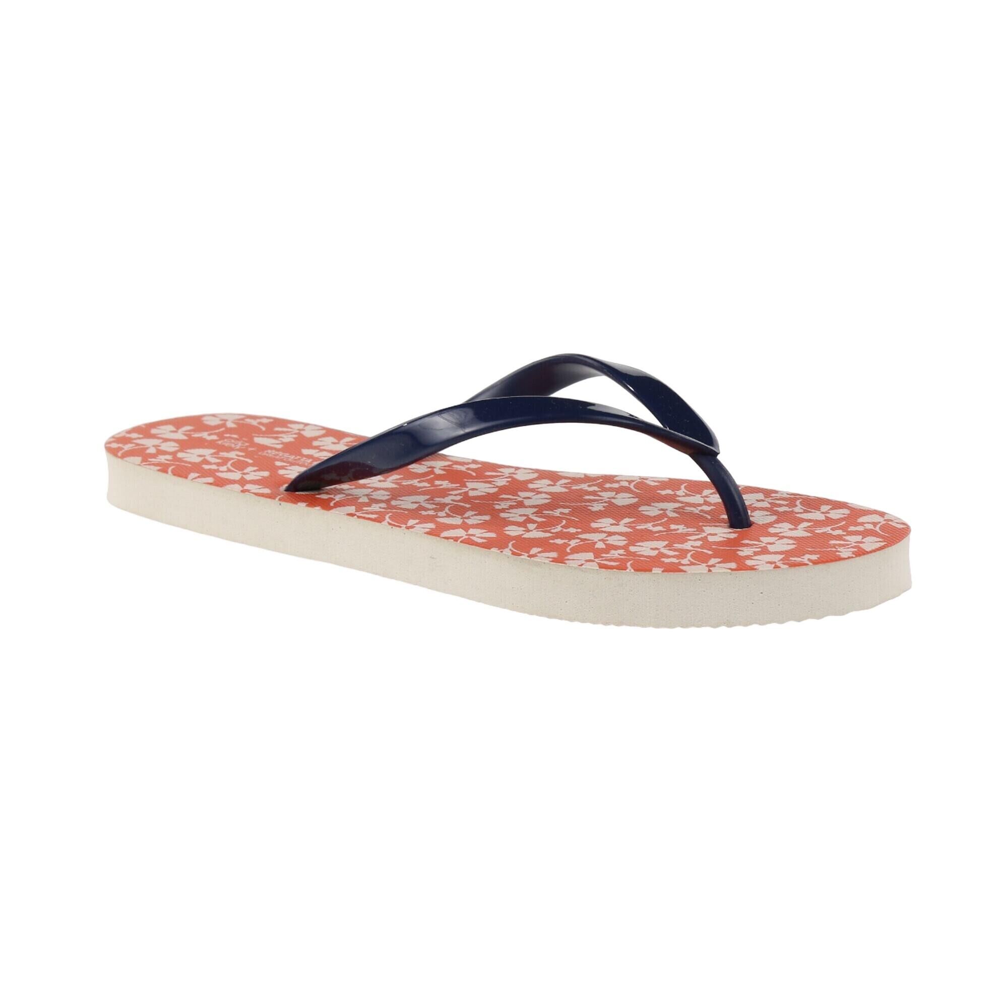 REGATTA Womens/Ladies Orla Kiely Parsley Flip Flops (Satsuma/White)