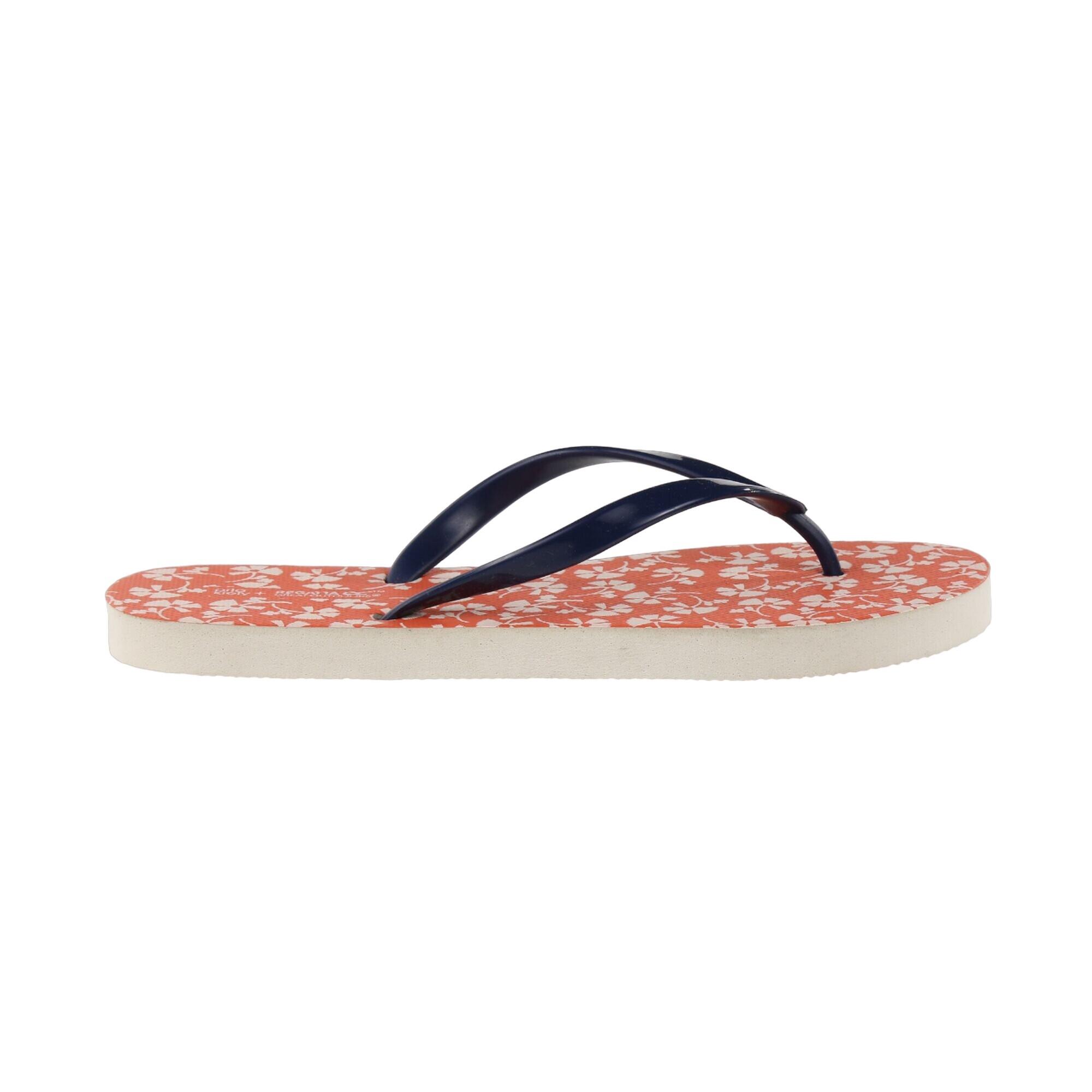 Womens/Ladies Orla Kiely Parsley Flip Flops (Satsuma/White) 4/5