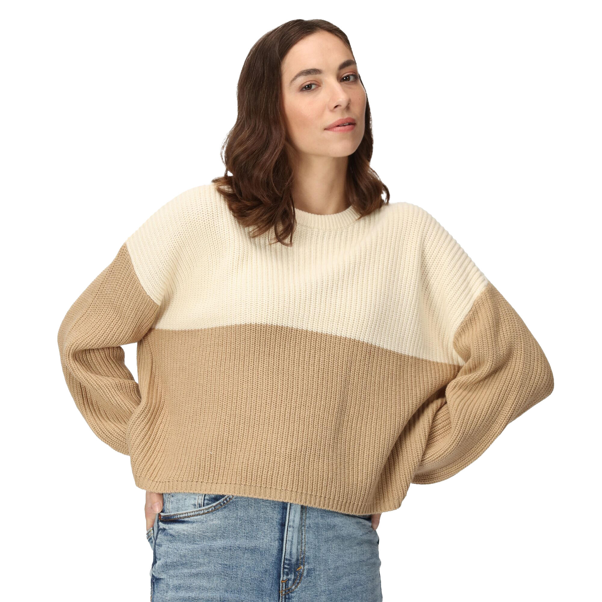 Womens/Ladies Kamaria Knitted Jumper (Light Vanilla/Barleycorn) 3/5