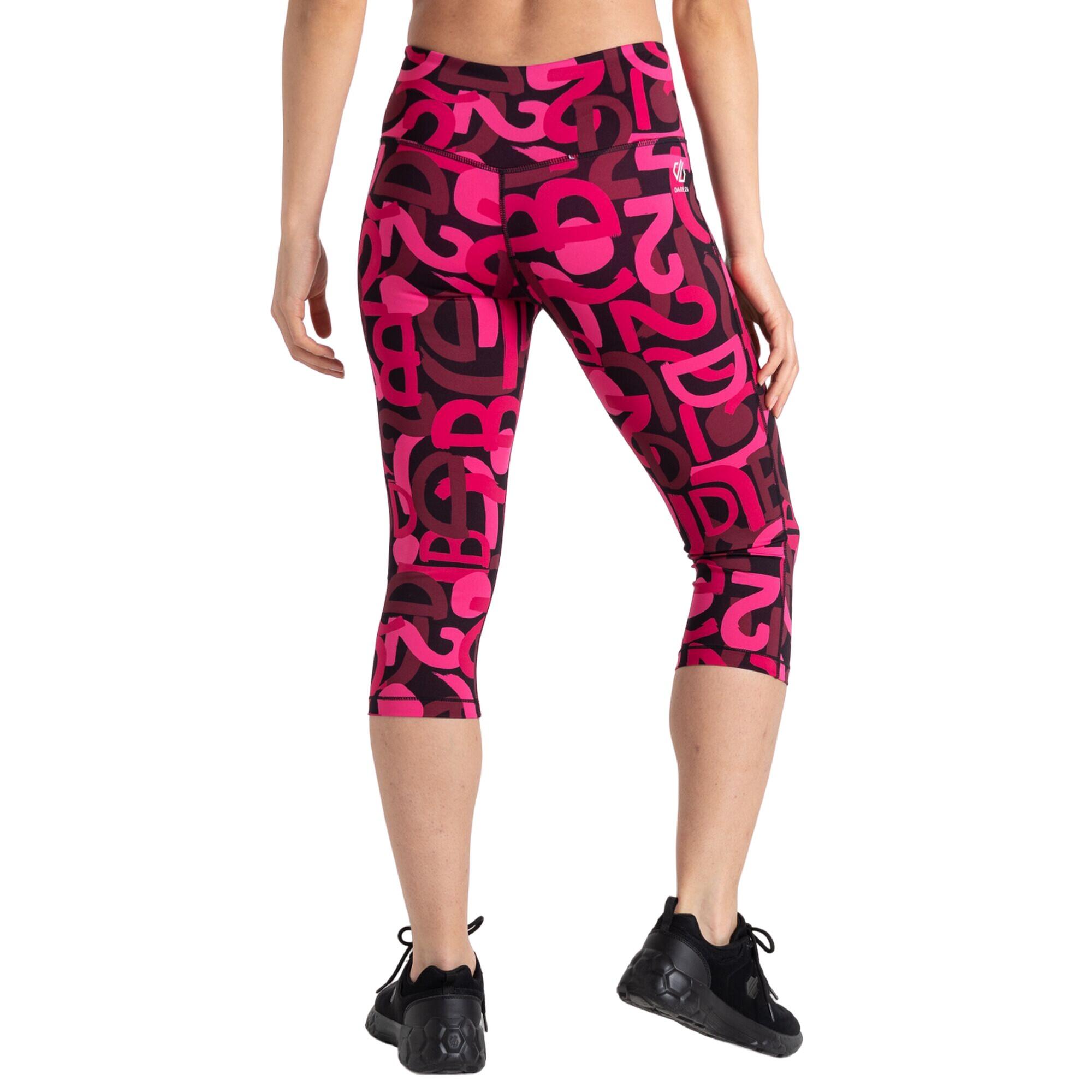 Womens/Ladies Influential Graffiti 3/4 Leggings (Pure Pink) 3/5