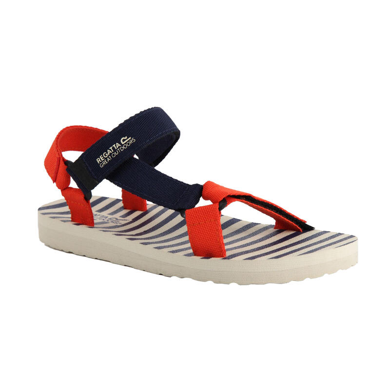 Sandalias Lady Vendeavour Diseño de Rayas para Mujer Marino, Cera, Blanco